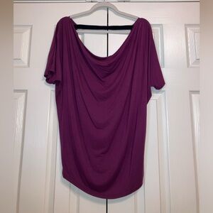 REMAIN Maroon drape neck top NWOT
